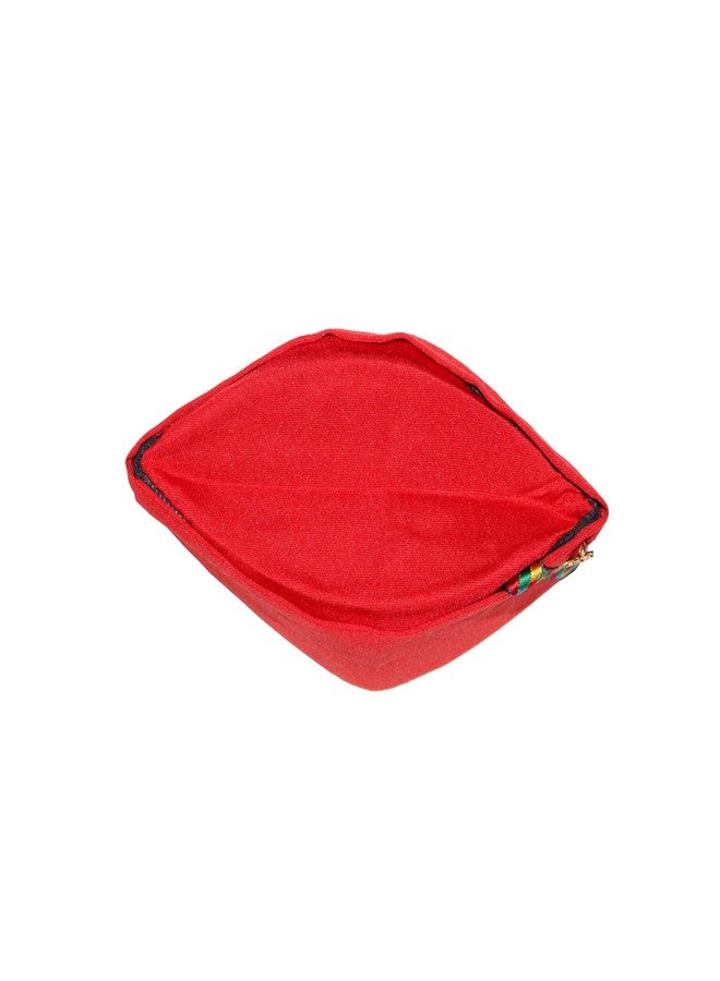 KETKAR Uttarakhand Pahadi Topi/Cap,Brahmakamal Uttarakhand Topi, Himachali Cap (Red Cotton) - Image 3